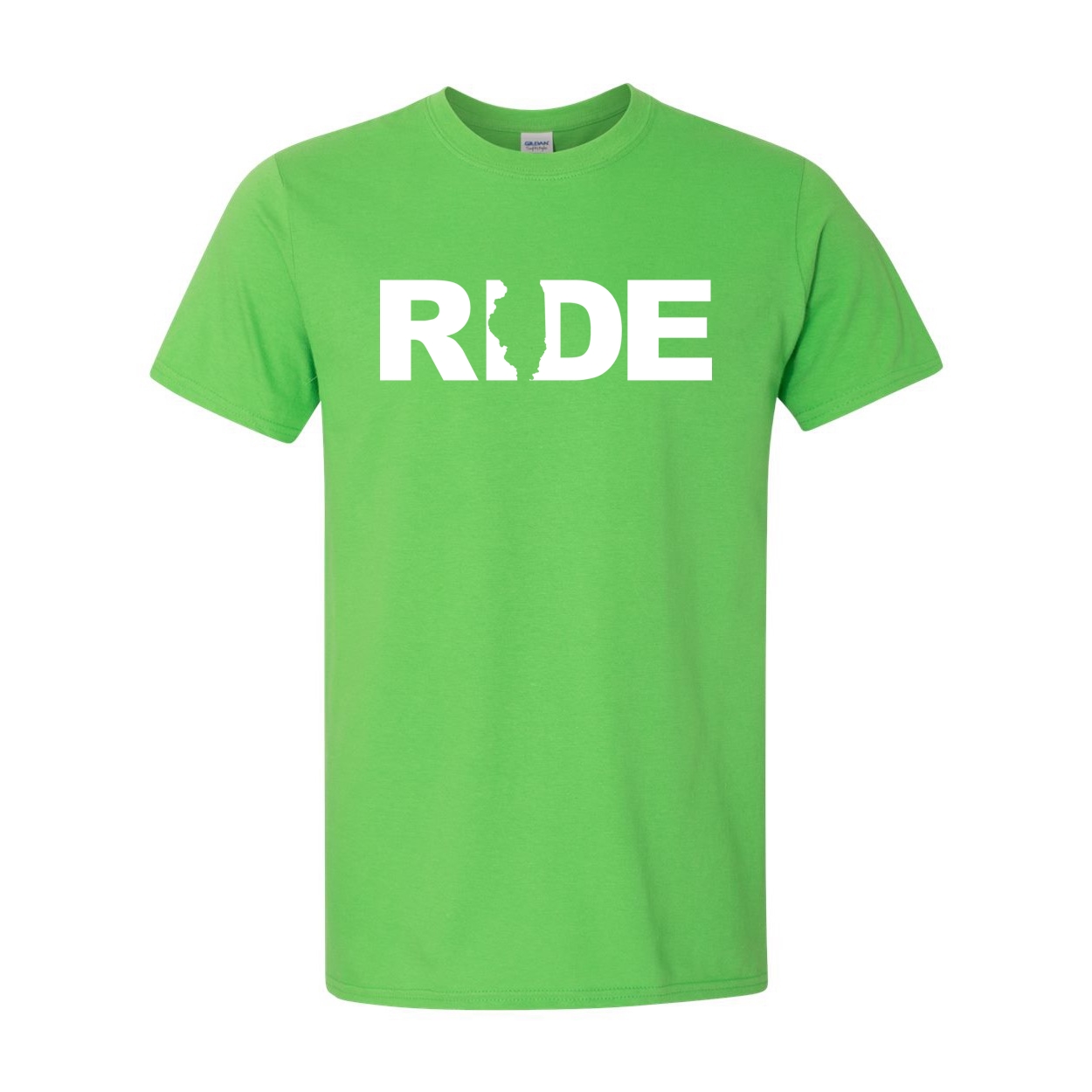Ride Illinois Classic T-Shirt Electric Green (White Logo)