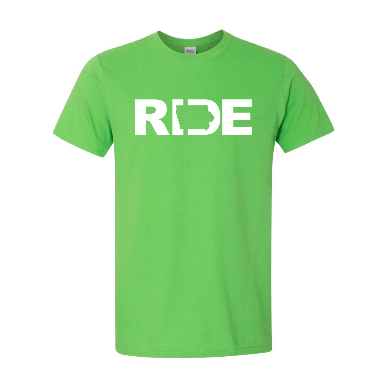 Ride Iowa Classic T-Shirt Electric Green (White Logo)