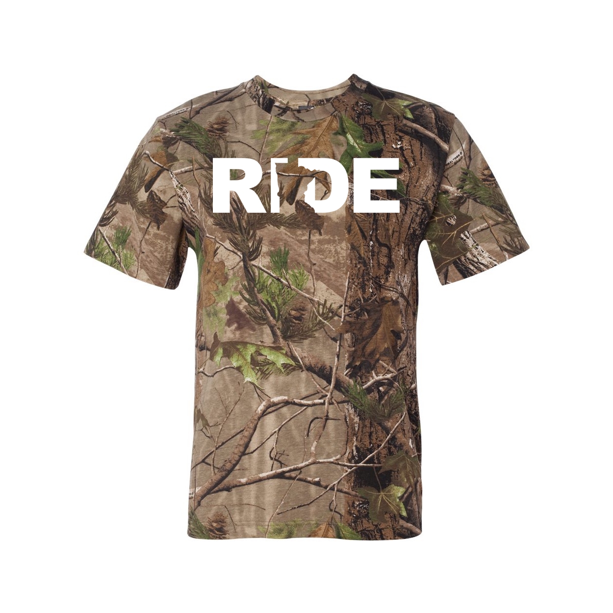 Ride Minnesota Classic Premium T-Shirt RealTree Camo (White Logo)