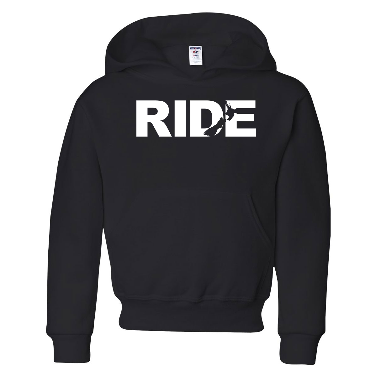 Ride New Zealand Classic Youth Sweatshirt Black (White Logo)