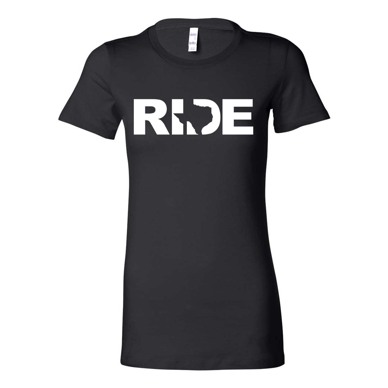 Ride Texas Classic Women's Fitted Tri-Blend T-Shirt Black (White Logo)