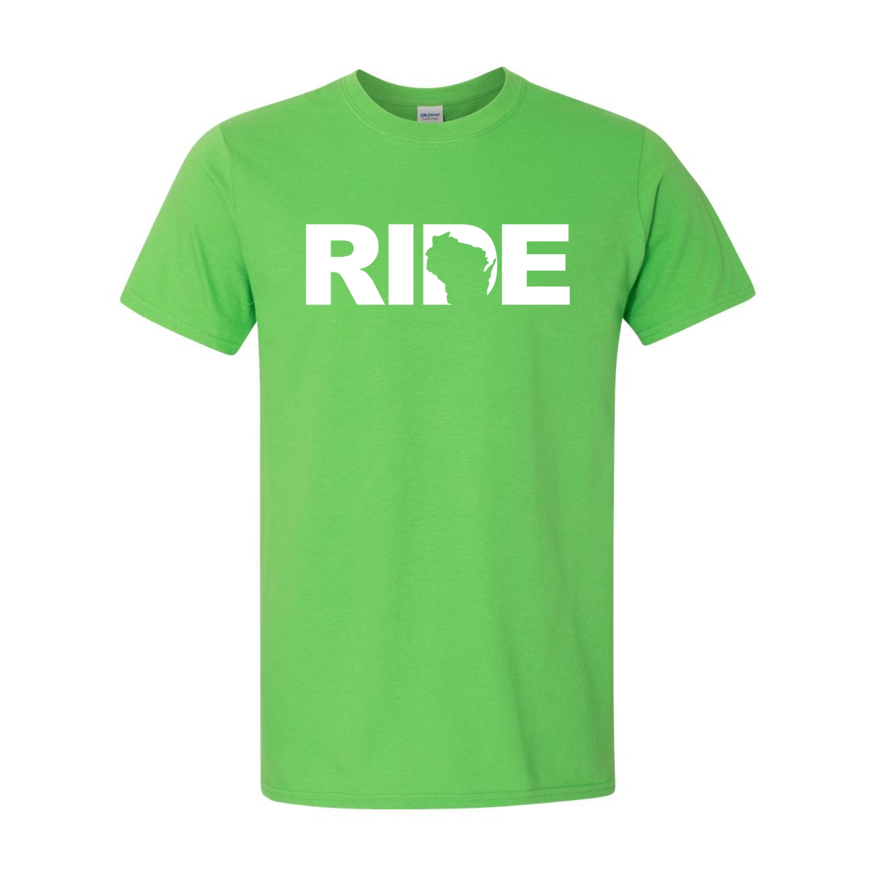 Ride Wisconsin Classic T-Shirt Electric Green (White Logo)