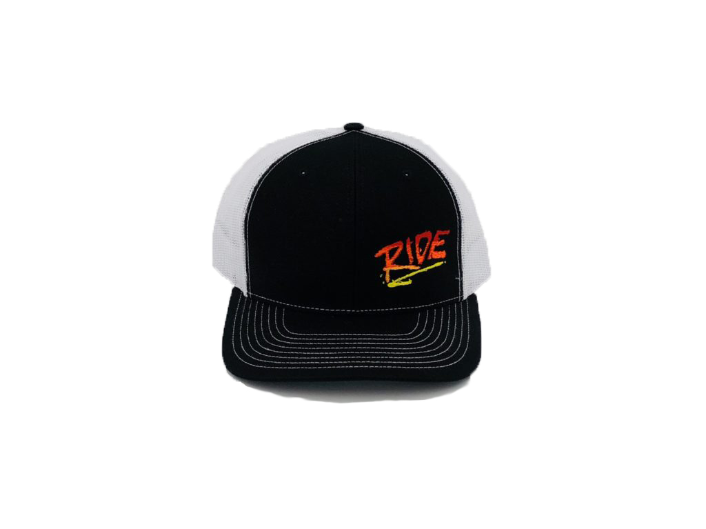Ride RAD Logo Classic Pro Night Out Embroidered Snapback Trucker Hat Black