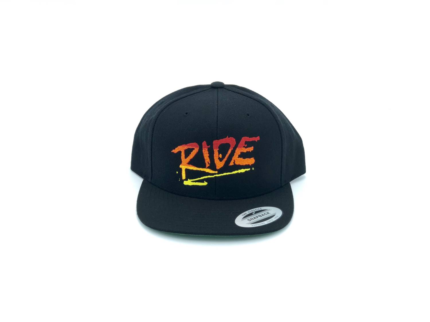 Ride RAD Logo Classic Embroidered Snapback Flat Brim Hat Black