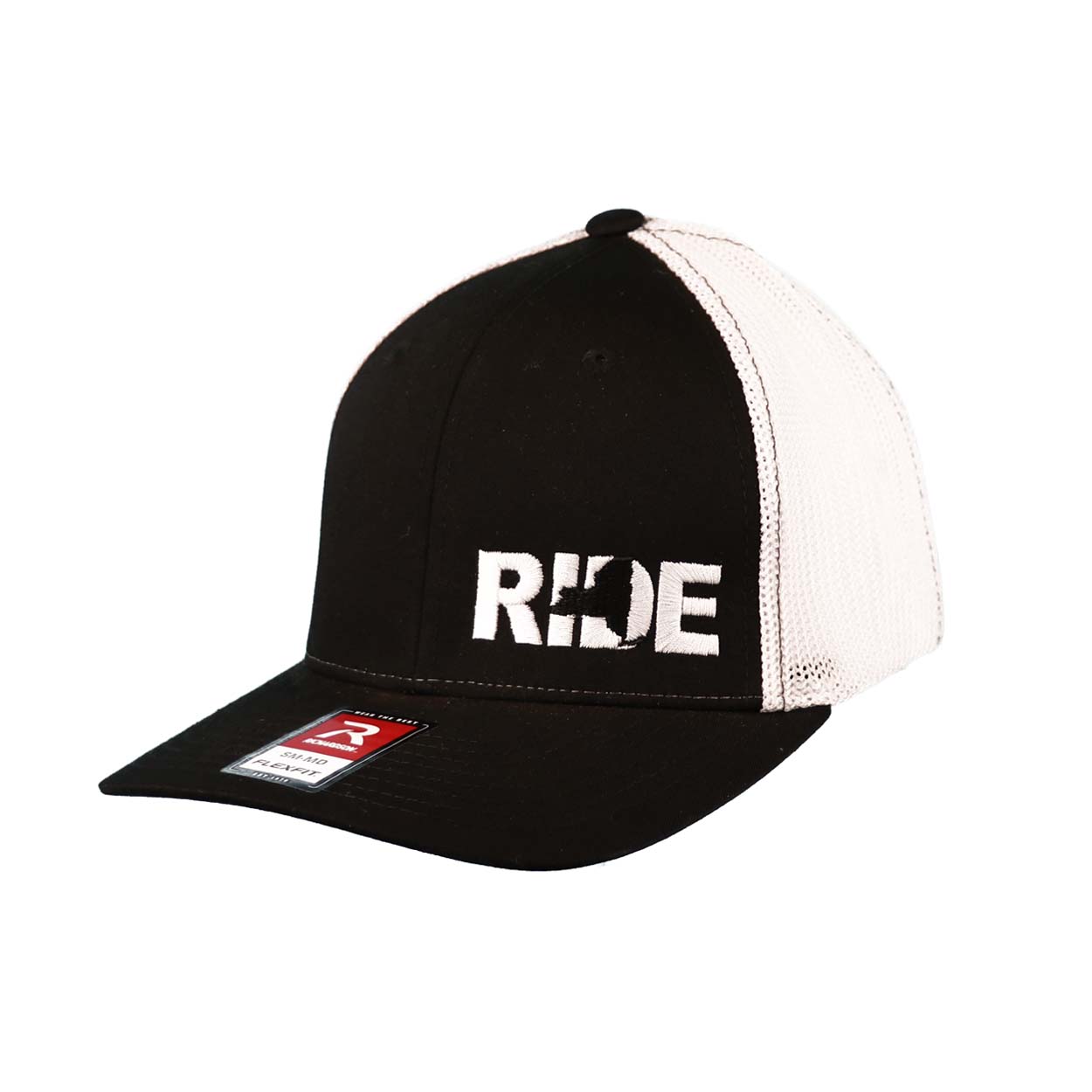 Ride New York Classic Pro Night Out Embroidered Flex Fit Trucker Hat Black/White