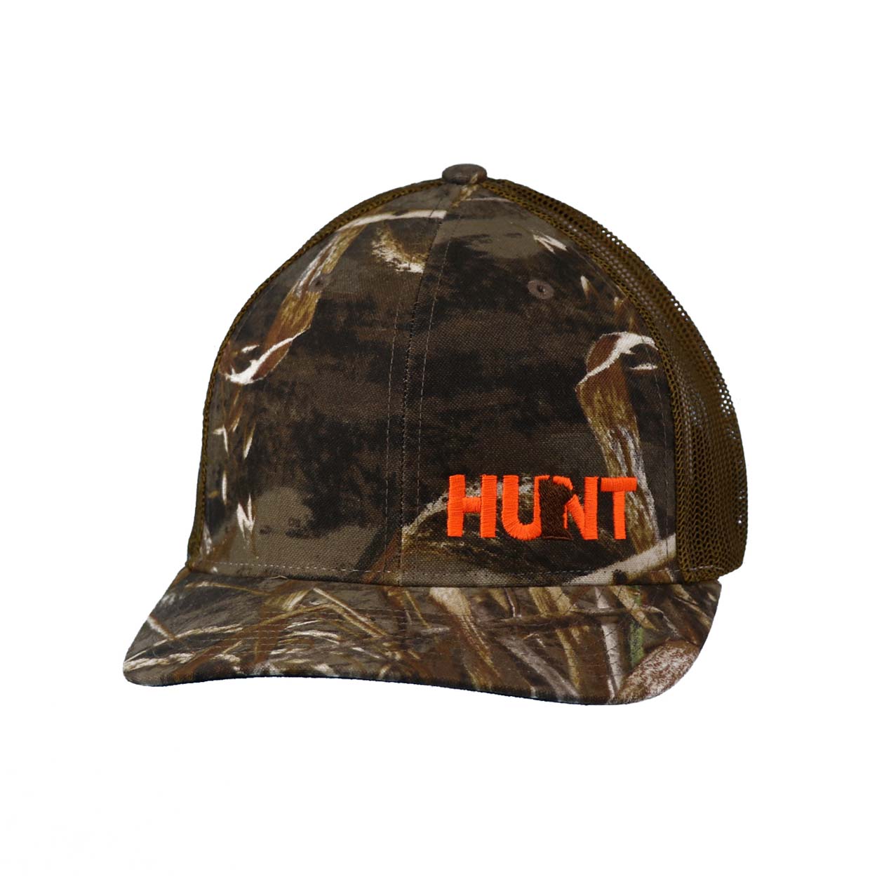 Hunt Minnesota Night Out Embroidered Trucker  Realtree Camo Orange/Brown