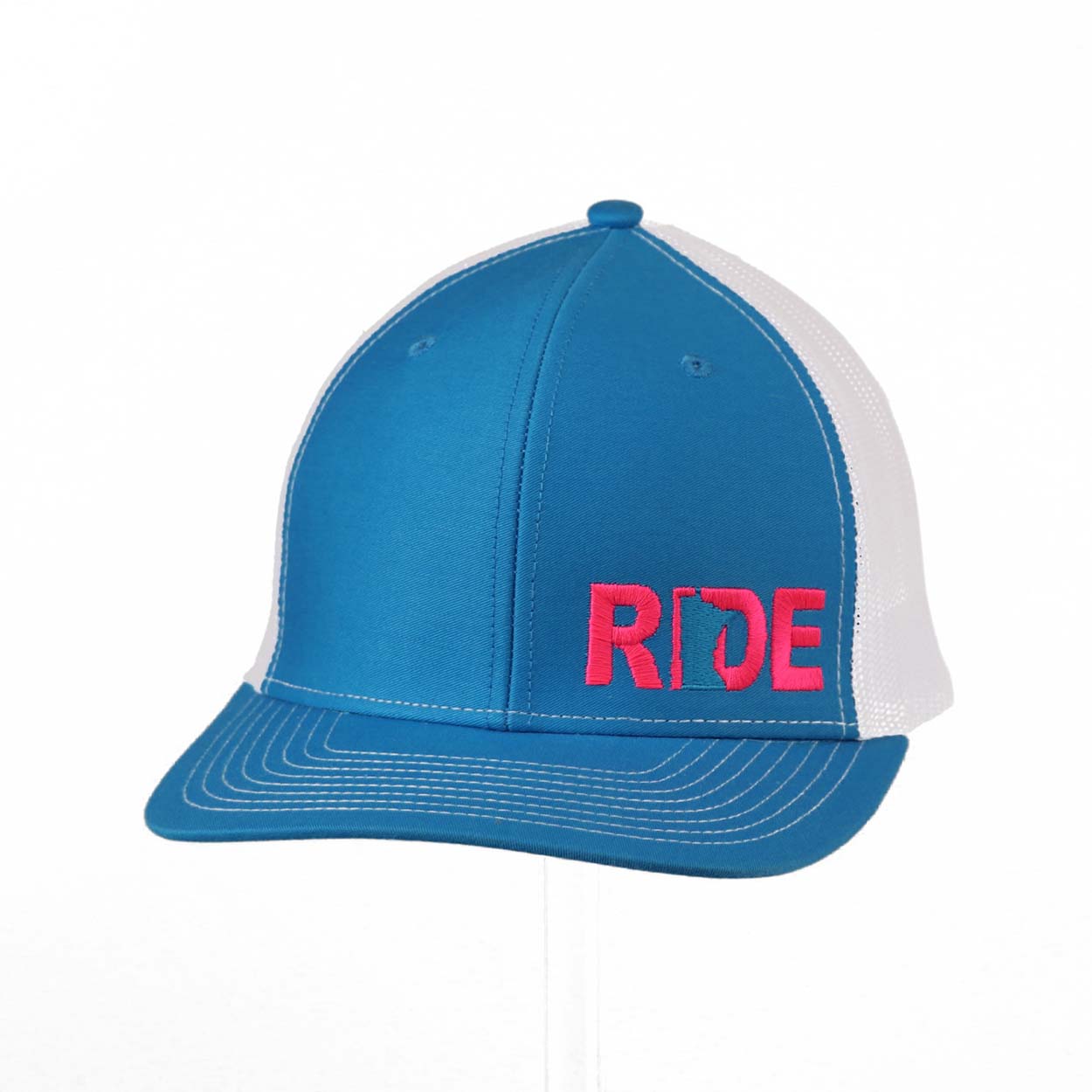 Ride Minnesota Night Out Pro Embroidered Snapback Trucker Hat Turquoise/Pink