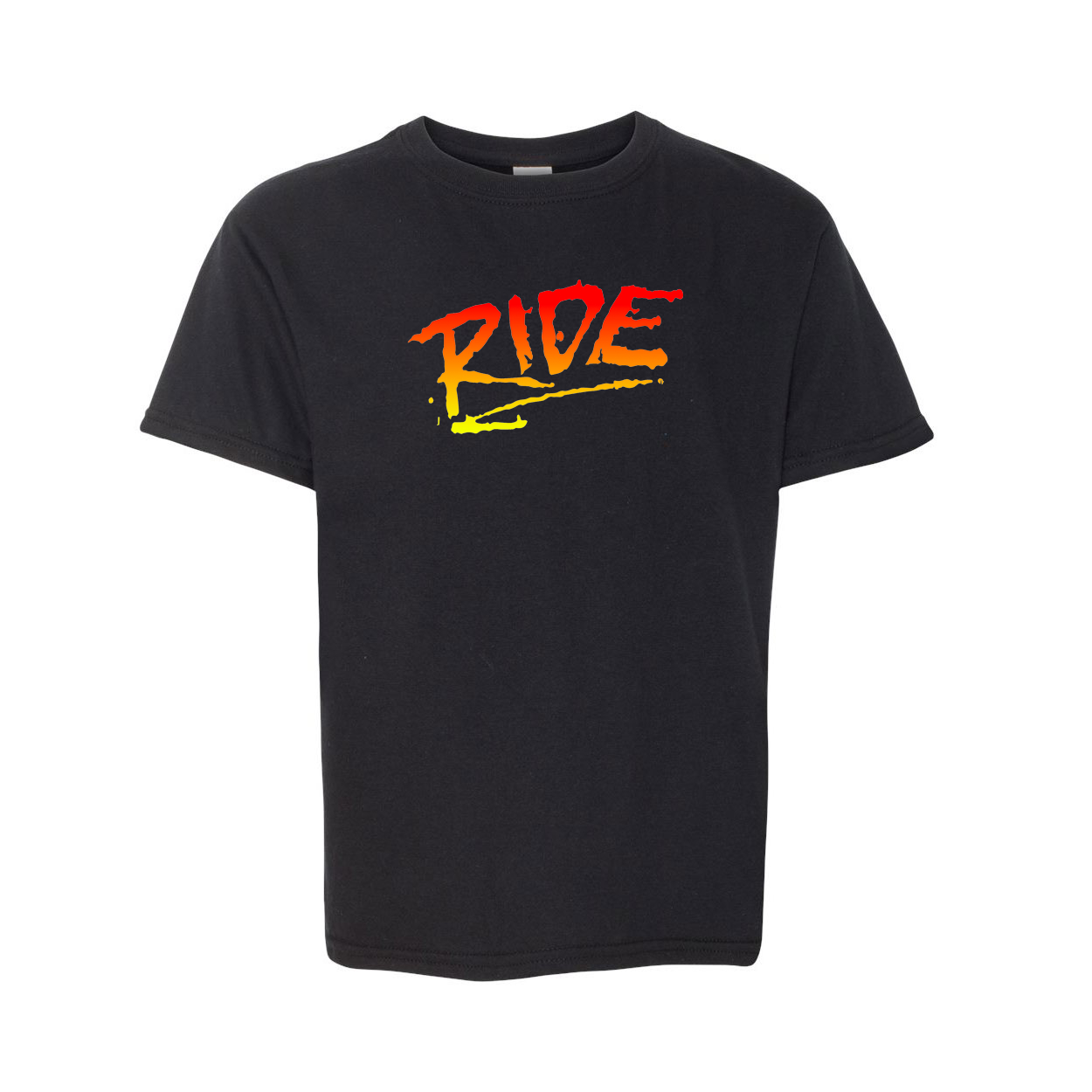 Ride RAD Logo Classic Youth T-Shirt Black (White Logo)