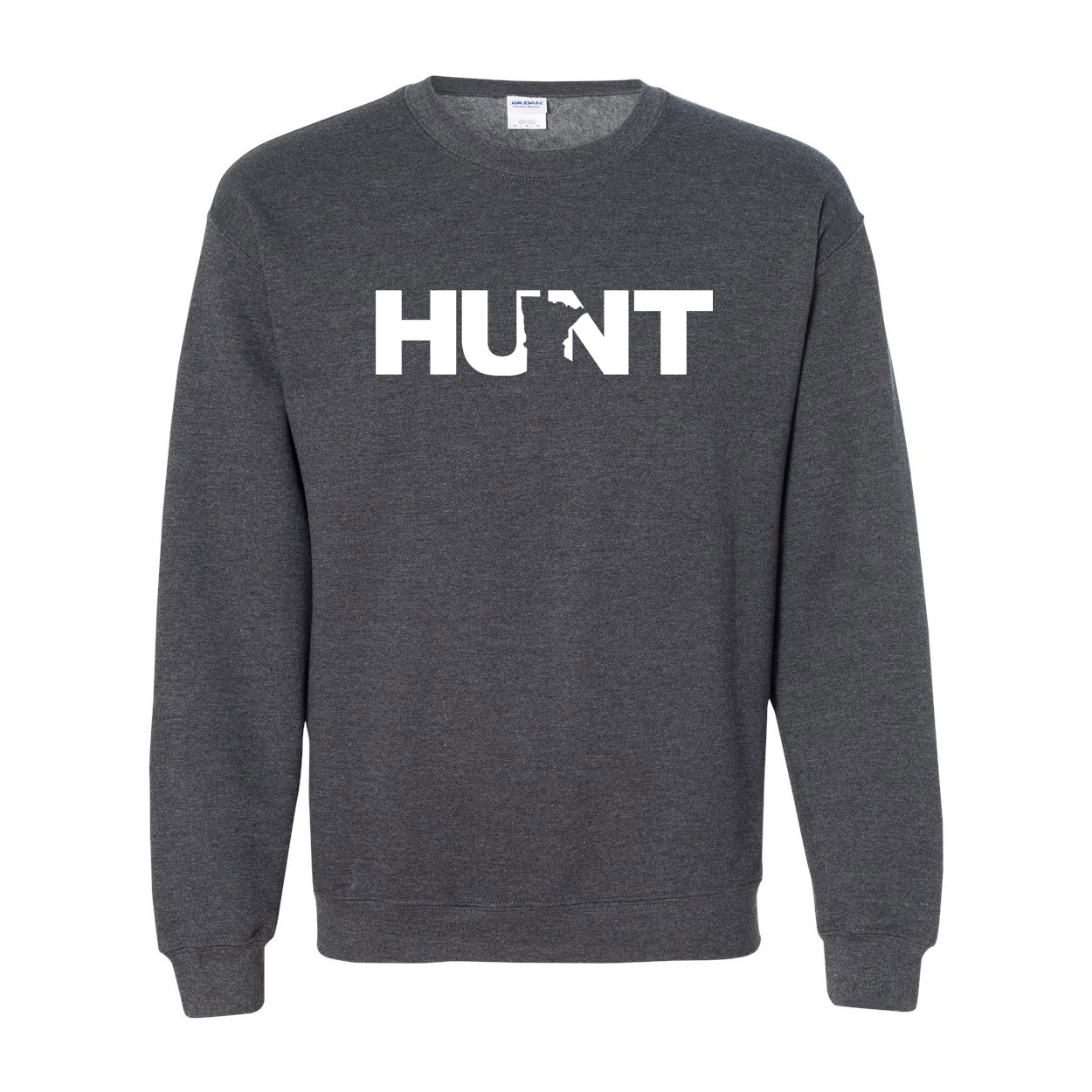 Hunt Minnesota Classic Crewneck Sweatshirt Dark Heather Gray (White Logo)