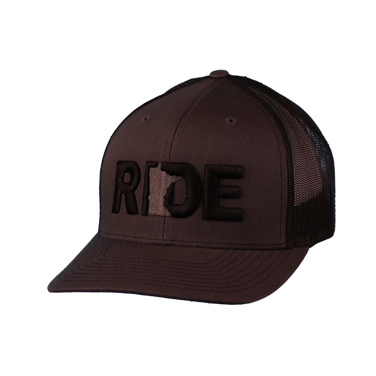 Ride Minnesota Classic Embroidered Snapback Trucker Hat Gray/Black