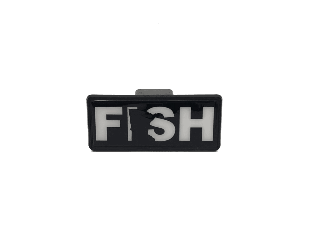 Fish Minnesota Classic Trailer Hitch Cover Black/White