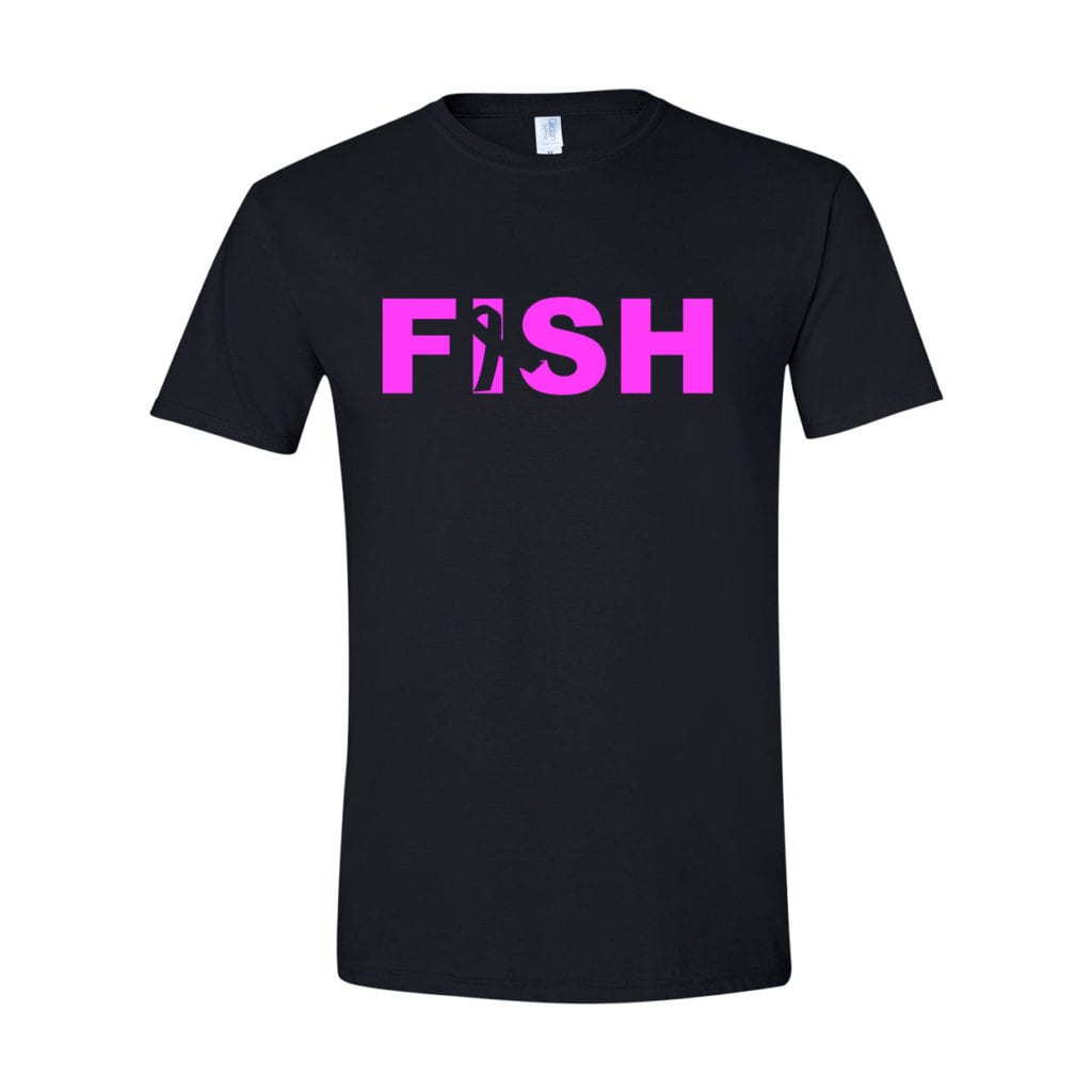 Fish Ribbon Logo Classic T-Shirt Black (White Logo)
