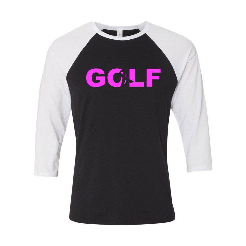 Golf Ribbon Logo Classic Raglan Shirt Black/White (White Logo)