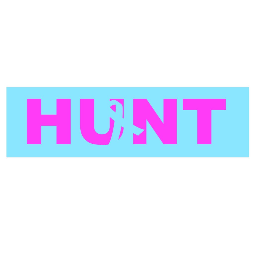 Hunt Ribbon Logo Classic Decal (White Logo)