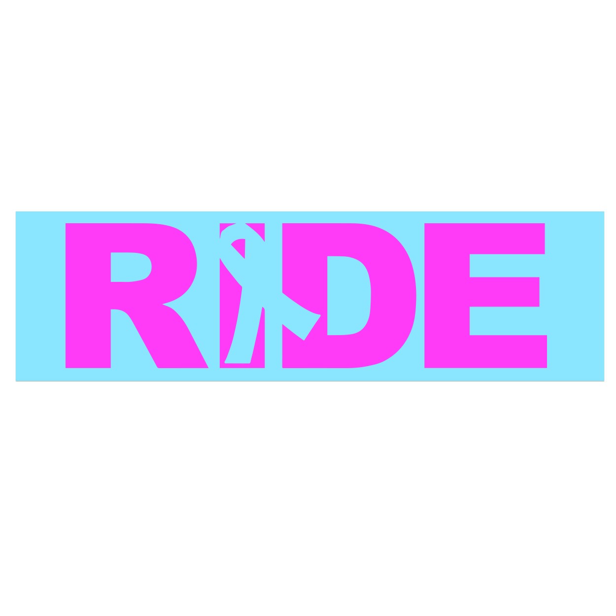 Ride Ribbon Logo Classic Decal (White Logo)