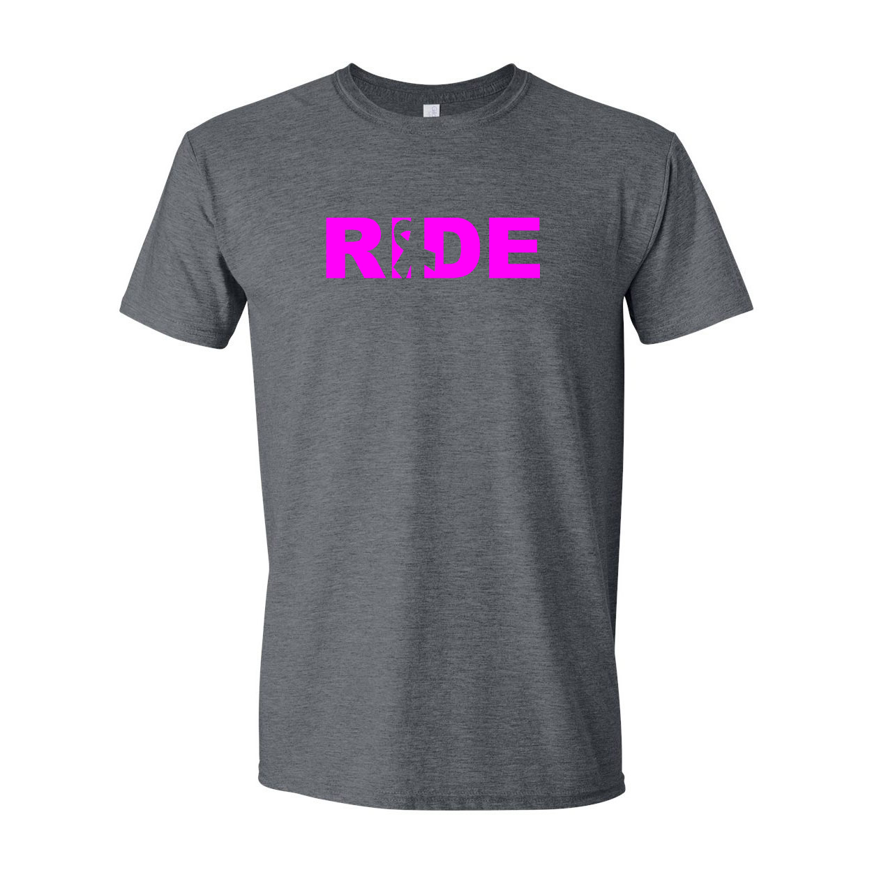 Ride Ribbon Logo Classic T-Shirt Dark Heather Gray (White Logo)