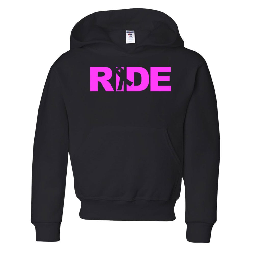 Ride Ribbon Logo Classic Youth Sweatshirt Black (White Logo)