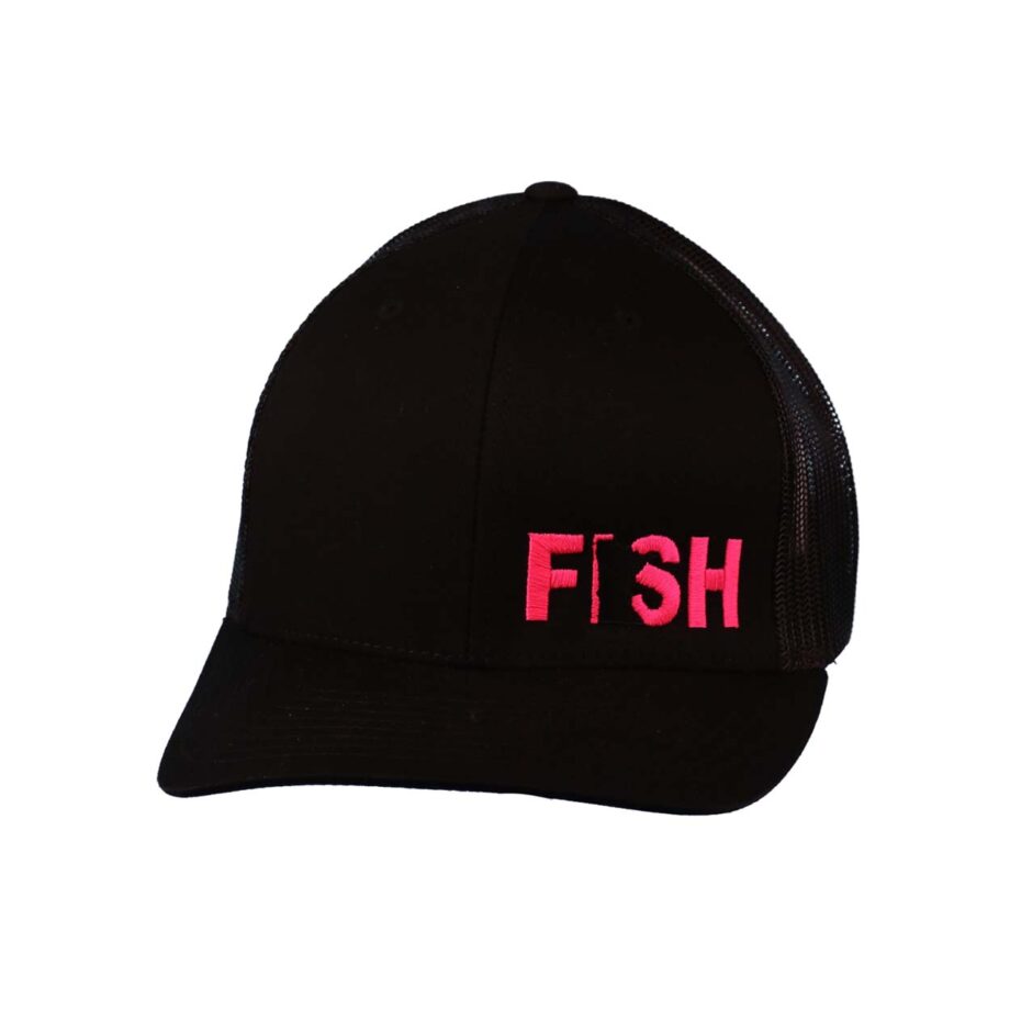 Fish Minnesota Night Out Trucker Snapback Hat Black_Pink