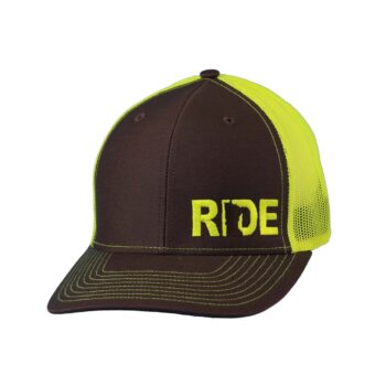 Ride Minnesota Night Out Trucker Snapback Hat Charcoal_Neon Green_Side