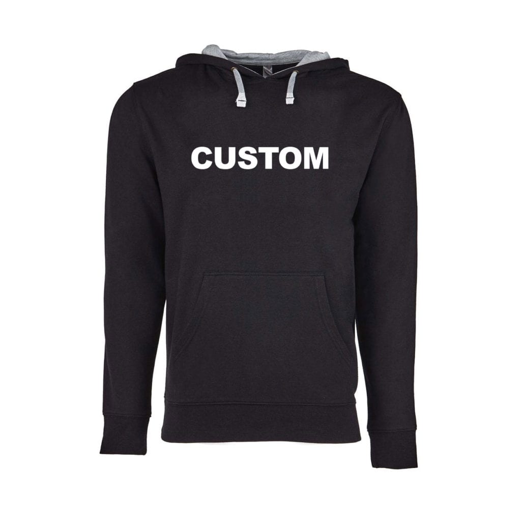 Custom Life Brand Logo Classic Lightweight Sweatshirt Black/Heather Gray (White Logo)