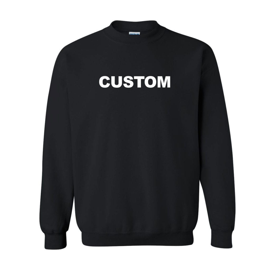 Custom Life Brand Logo Classic Crewneck Sweatshirt Black (White Logo)