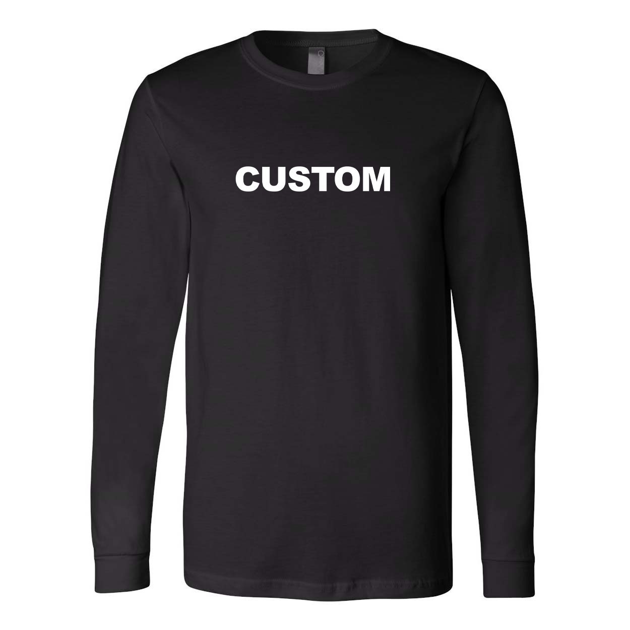 Custom Life Brand Logo Classic Premium Long Sleeve T-Shirt Black (White Logo)