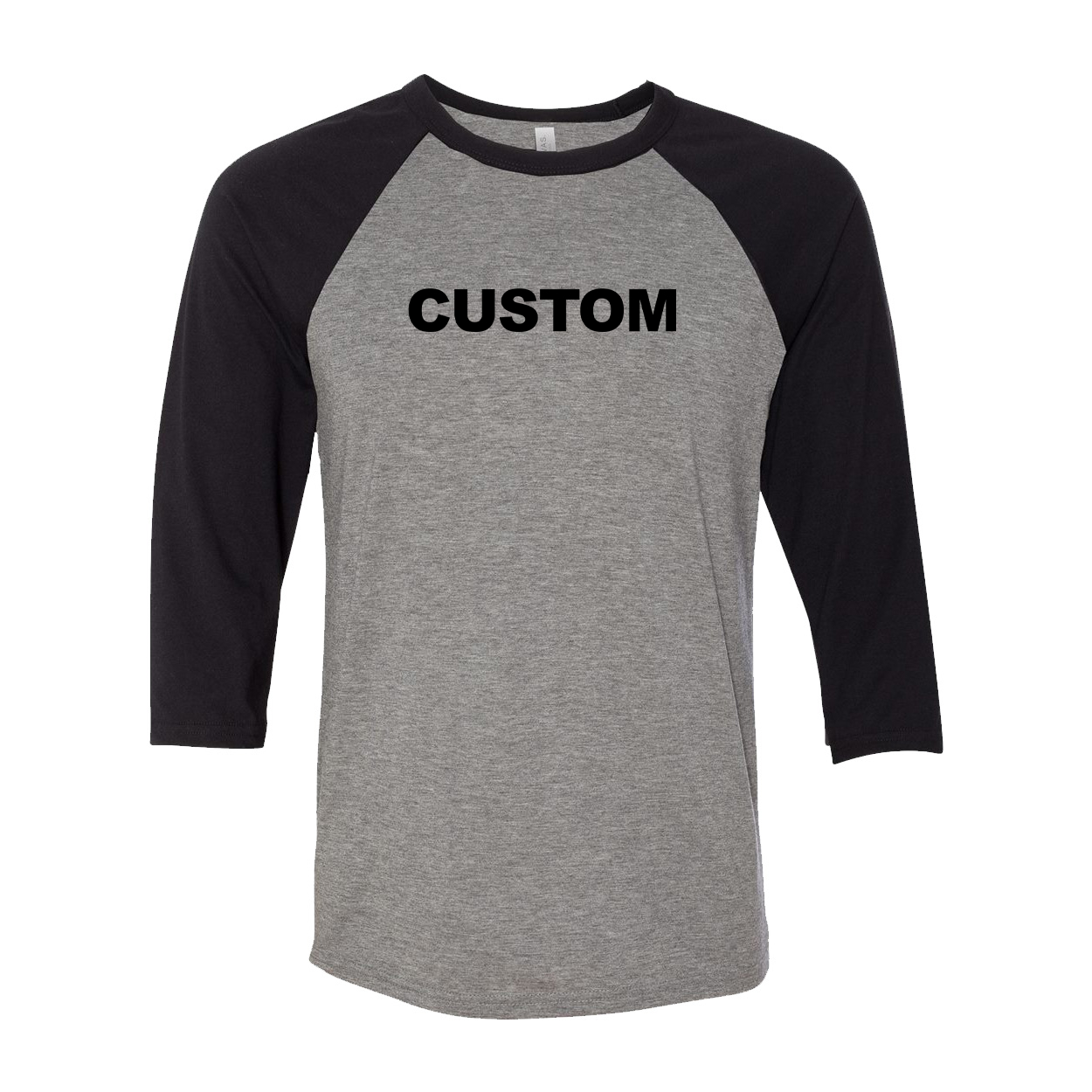 Custom Life Brand Logo Classic Premium Raglan Shirt Gray (Black Logo)