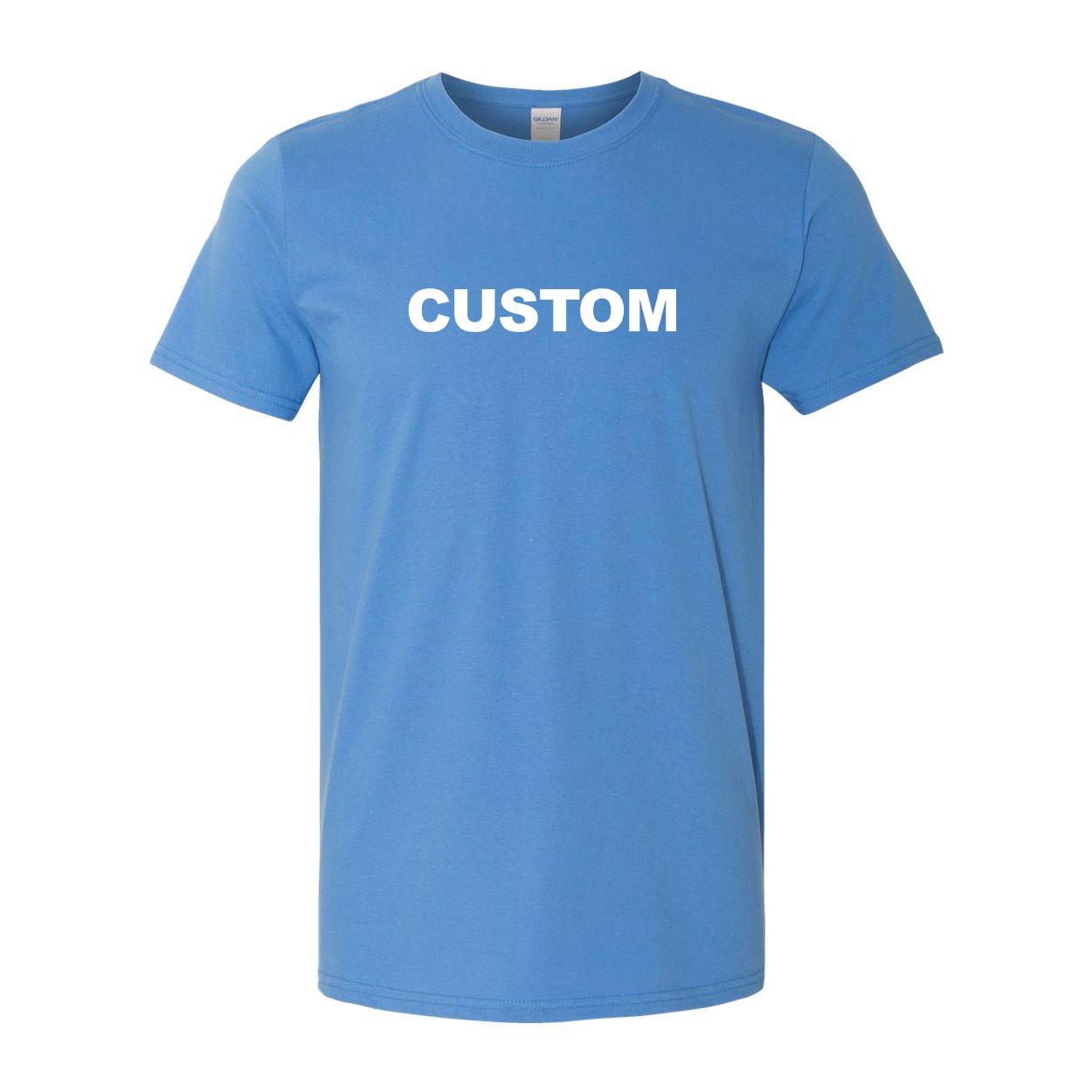Custom Life Brand Logo Classic T-Shirt Iris Blue (White Logo)