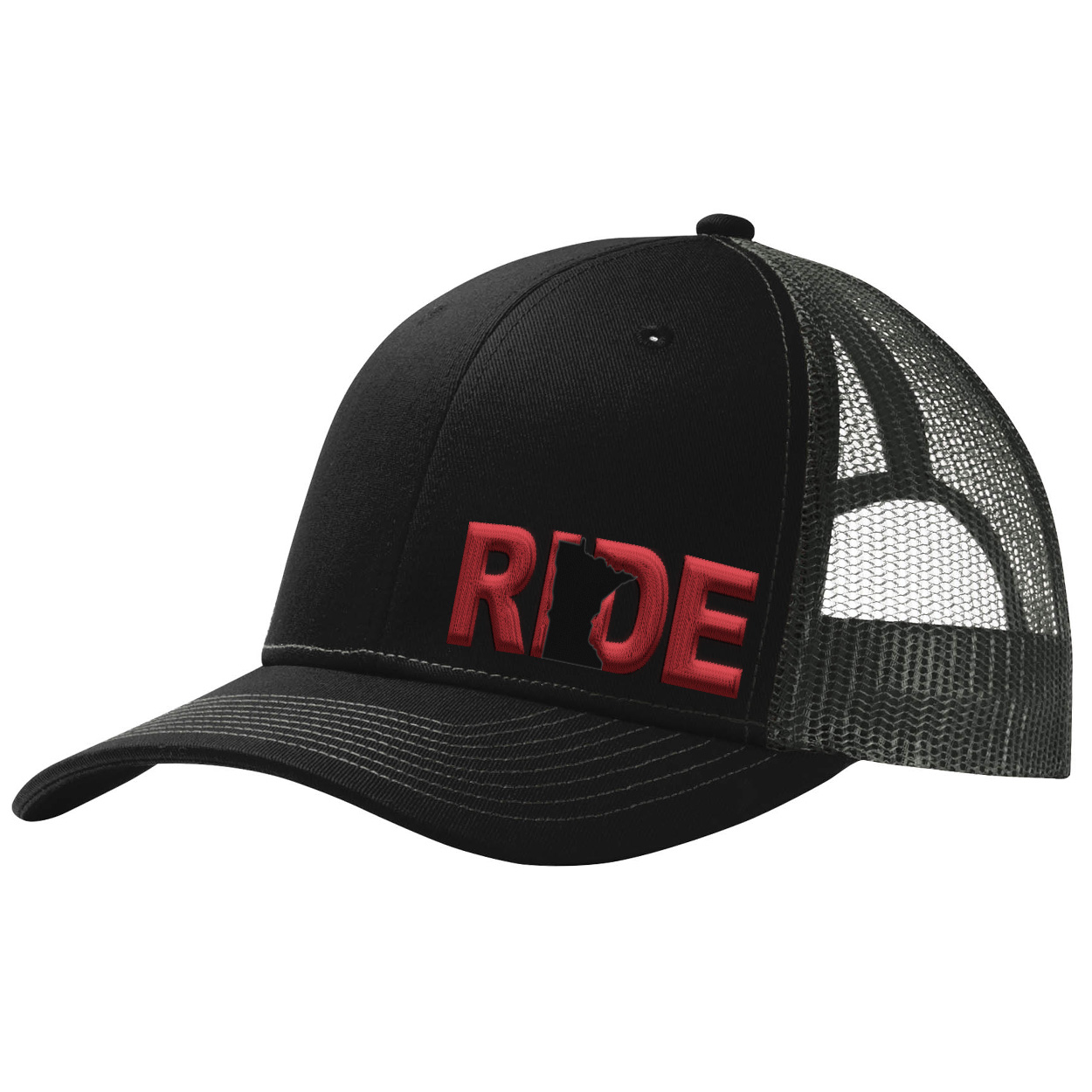 Ride Minnesota Night Out Pro Embroidered Snapback Trucker Hat Black/Red