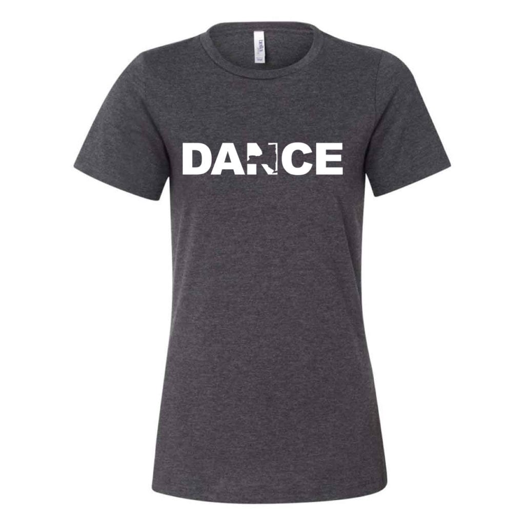 Dance New York Classic Women's Relaxed Jersey T-Shirt Dark Gray Heather (White Logo)