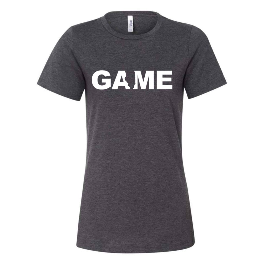 Game Illinois Classic Women's Relaxed Jersey T-Shirt Dark Gray Heather (White Logo)