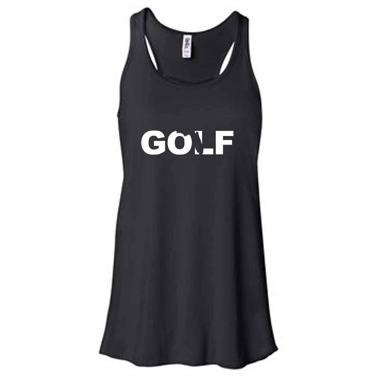 Golf Florida Classic Women's Flowy Racerback Tank Top Black (White Logo)