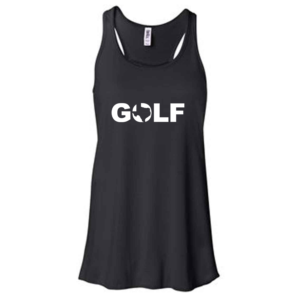 Golf Texas Classic Women's Flowy Racerback Tank Top Black (White Logo)