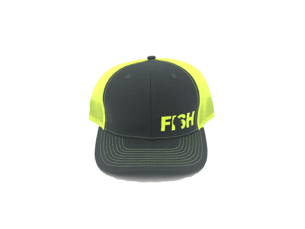 Fish Wisconsin Classic Pro Night Out Embroidered Snapback Trucker Hat Gray/Neon