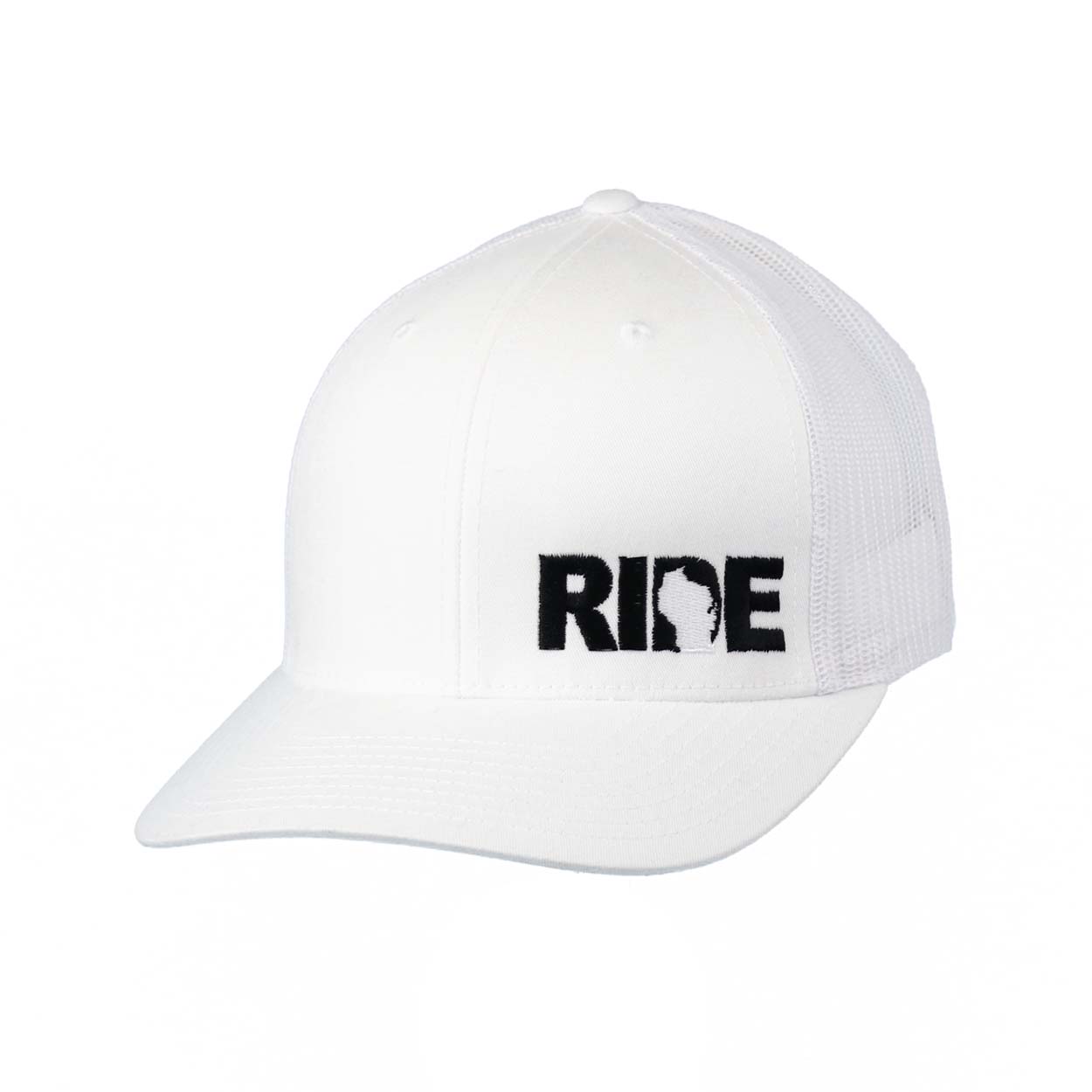 Ride Wisconsin Night Out Embroidered Snapback Trucker Hat White/Black