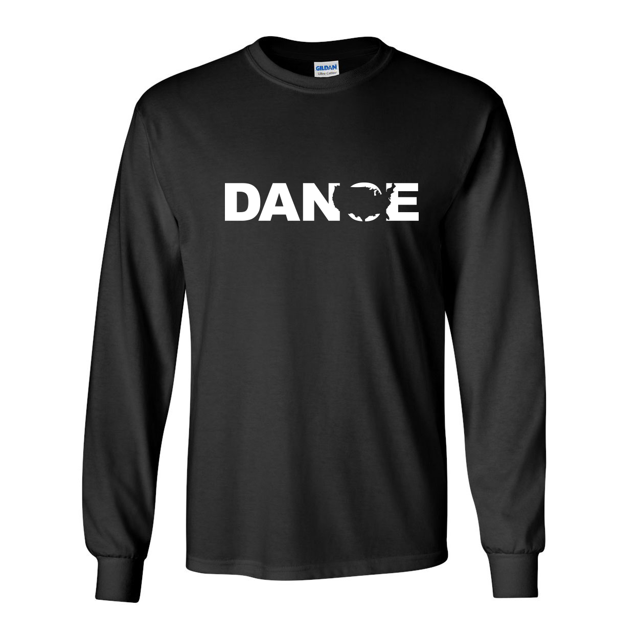 Dance United States Classic Long Sleeve T-Shirt Black (White Logo)
