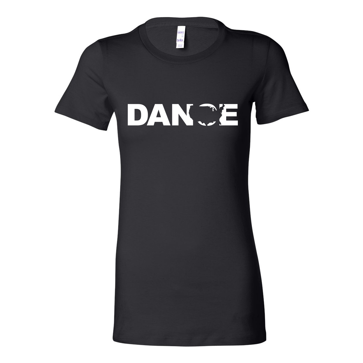 Dance United States Classic Women's Fitted Tri-Blend T-Shirt Black (White Logo)