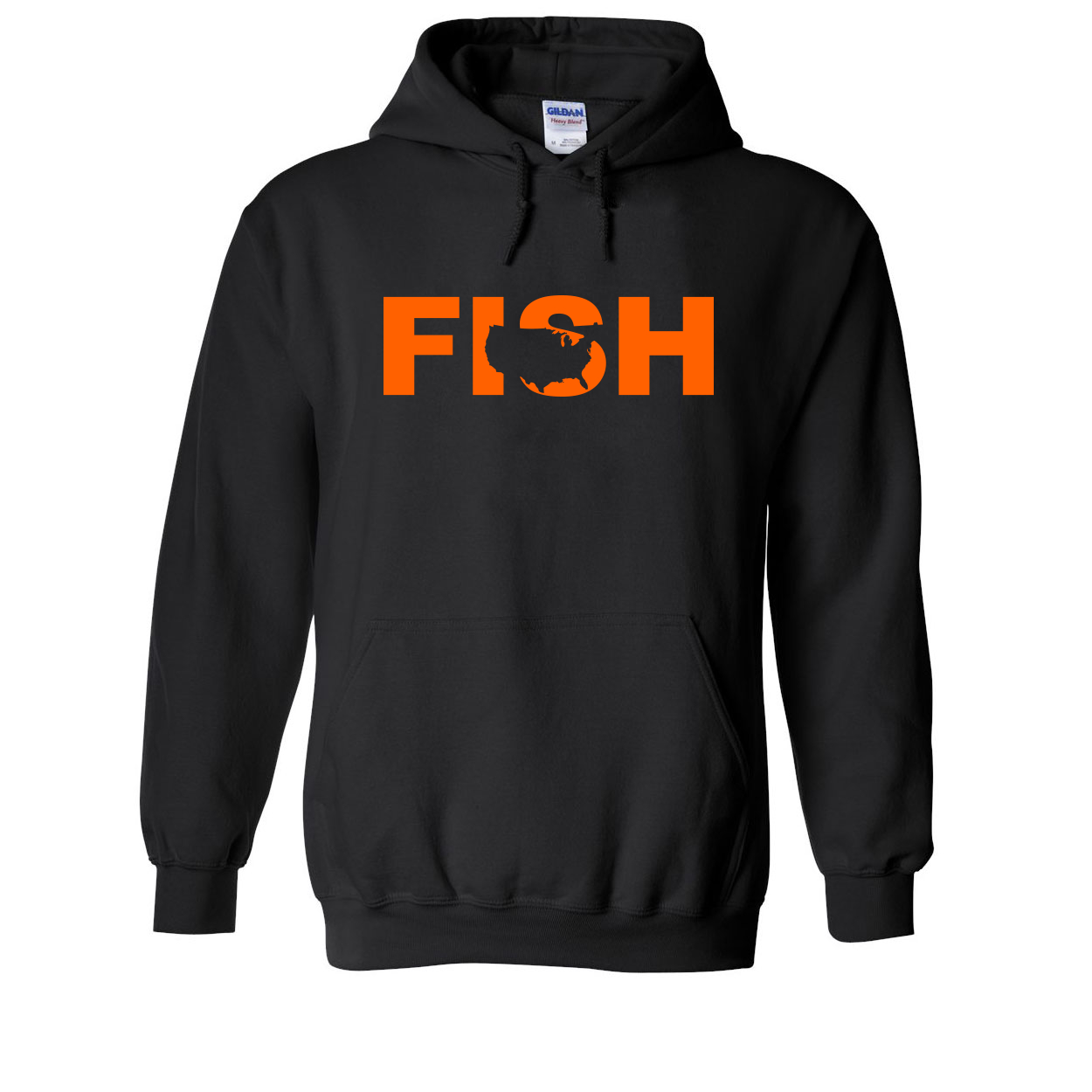 Fish United States Classic Sweatshirt Black (Orange Logo)