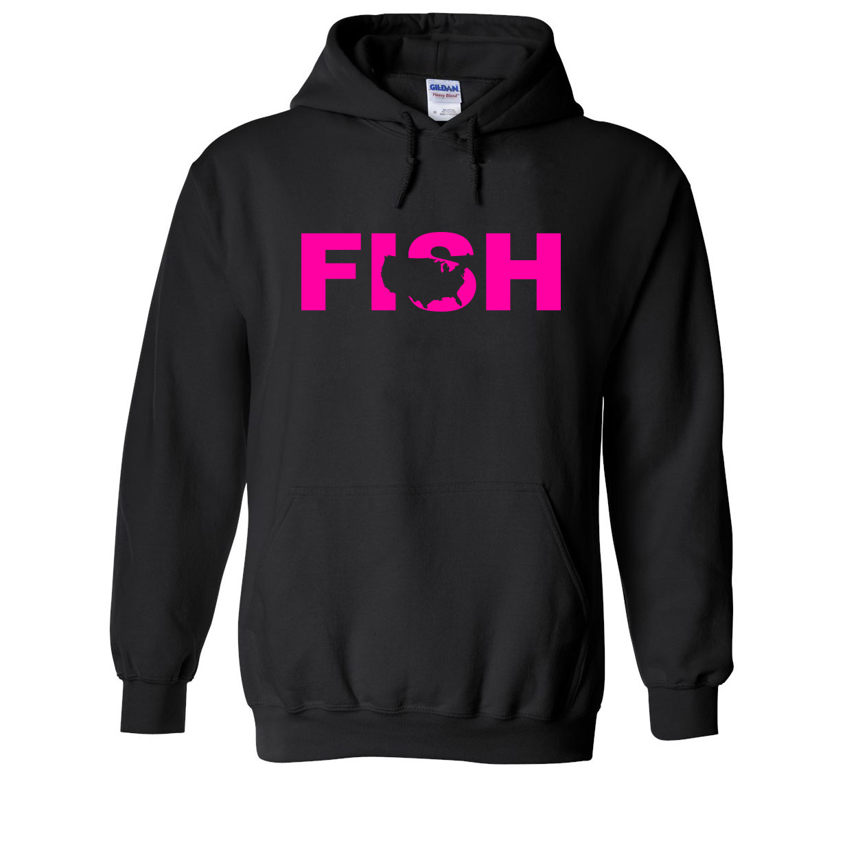 Fish United States Classic Sweatshirt Black (Pink Logo)