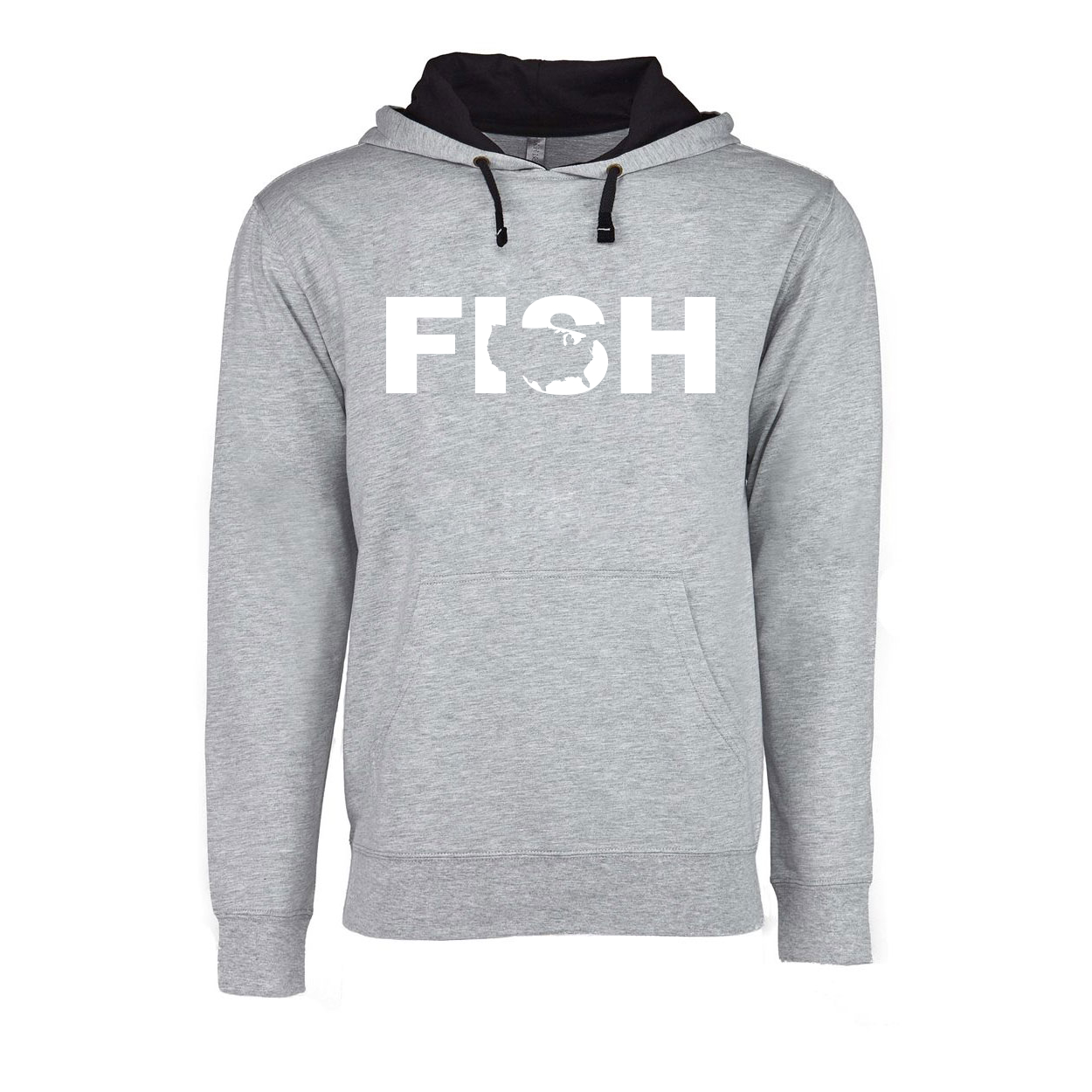 Fish United States Classic Lightweight Sweatshirt Heather Gray/Black (White Logo)