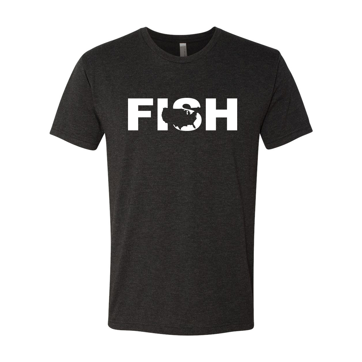 Fish United States Classic Premium Tri-Blend T-Shirt Vintage Black (White Logo)