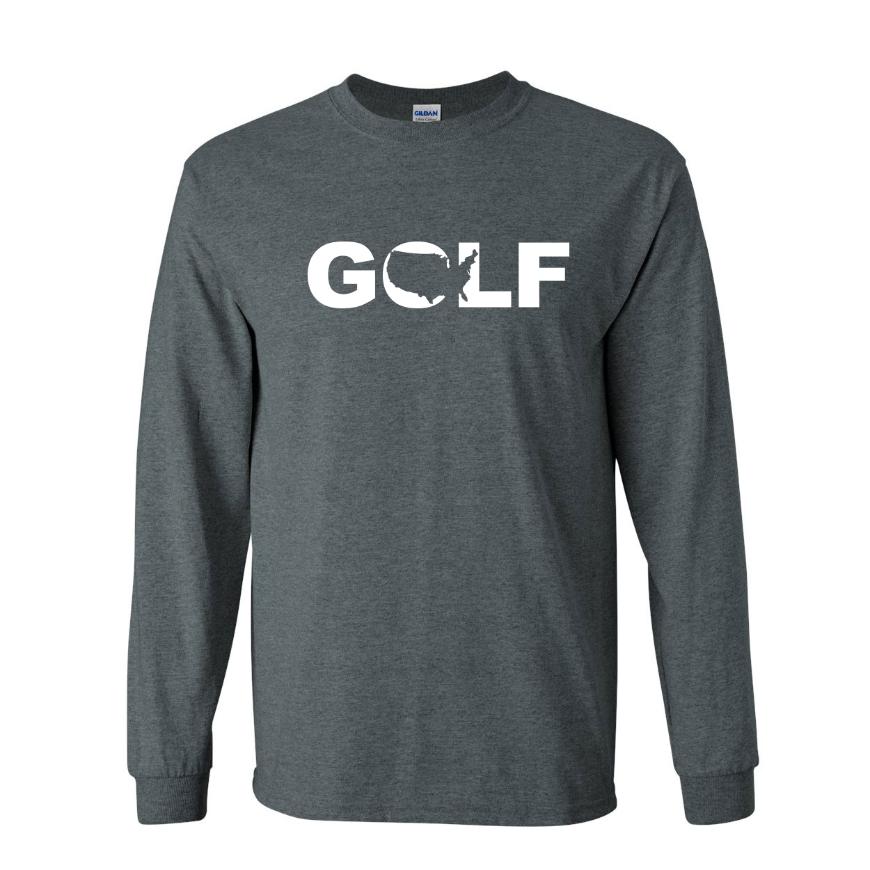 Golf United States Classic Long Sleeve T-Shirt Dark Heather (White Logo)