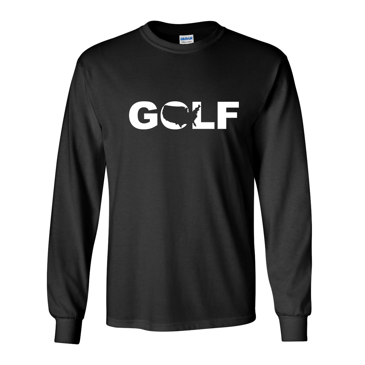 Golf United States Classic Long Sleeve T-Shirt Black (White Logo)