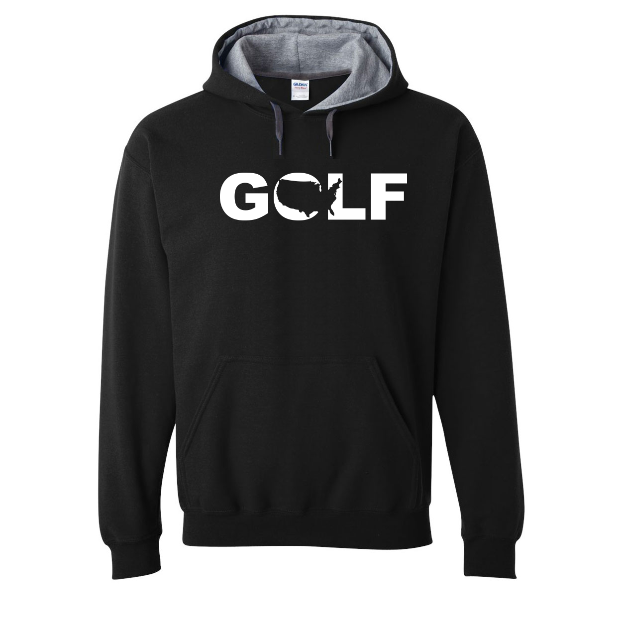 Golf United States Classic Contrast Sweatshirt Black (White Logo)