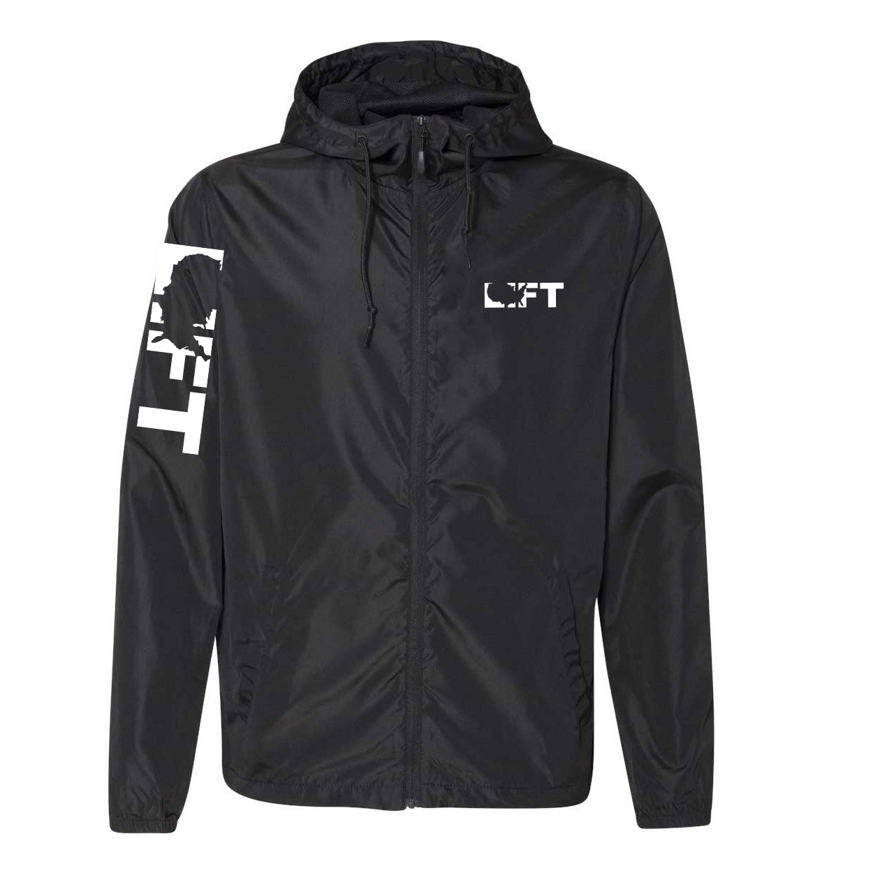 Lift United States Classic Lightweight Windbreaker Black (White Logo)