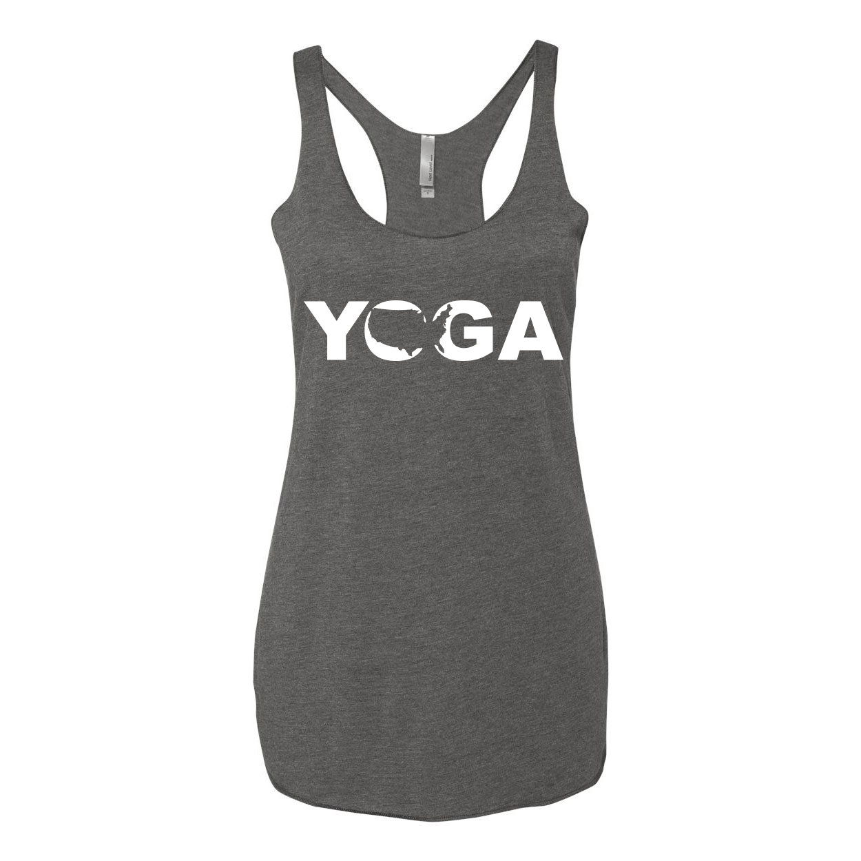 Yoga United States Classic Women's Ultra Thin Tank Top Premium Heather Gray (White Logo)