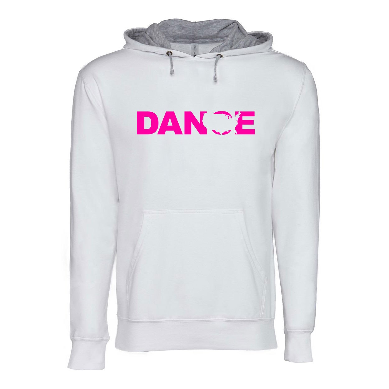 Dance United States Classic Lightweight Sweatshirt White/Heather Gray (Pink Logo)