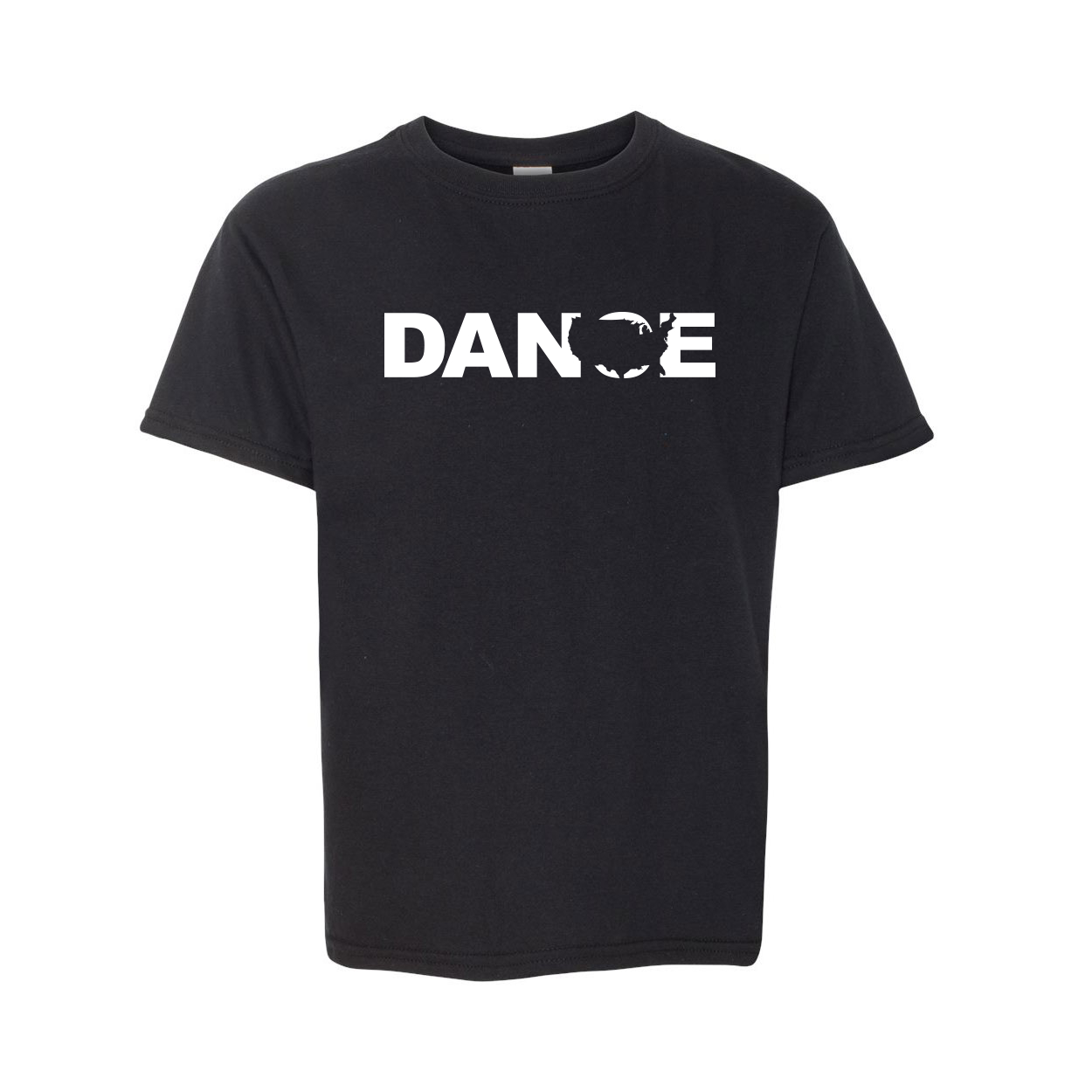 Dance United States Classic Youth T-Shirt Black (White Logo)