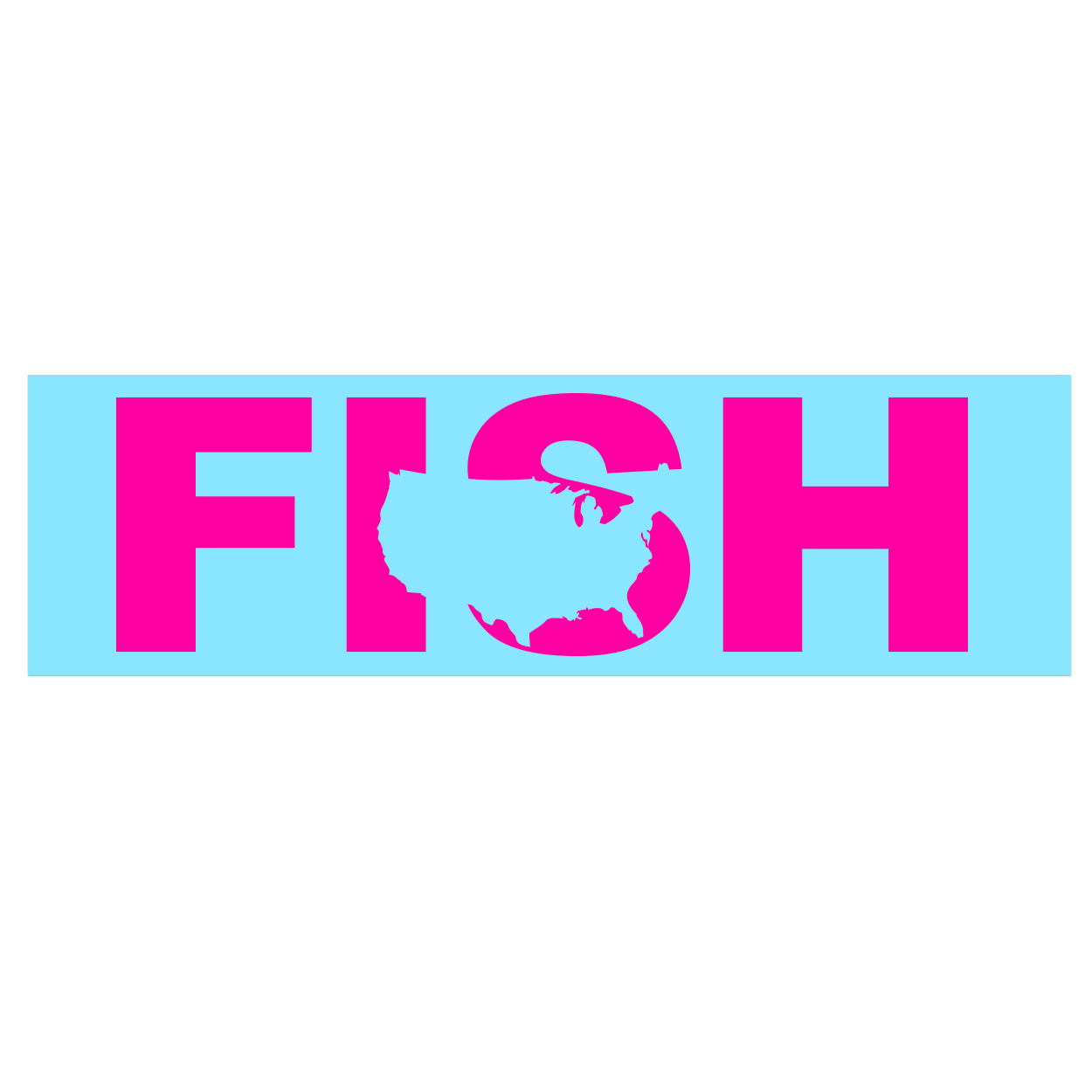 Fish United States Classic Decal (Pink Logo)