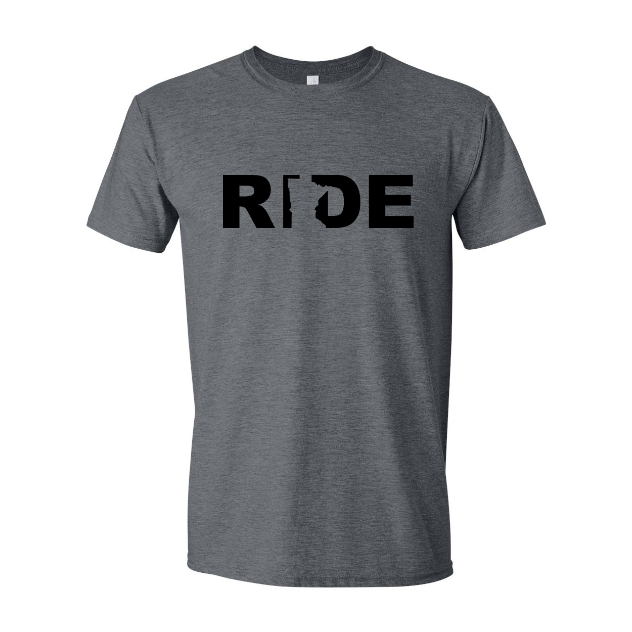 Ride Minnesota Classic T-Shirt Dark Heather Gray (Black Logo)